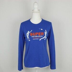 Gildan Performance Women's Medium Blue Graphic Crewneck Long Sleeve Tee